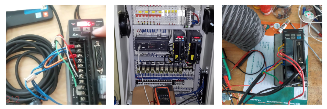 nhân viên catec đang sửa servo delta dòng AB