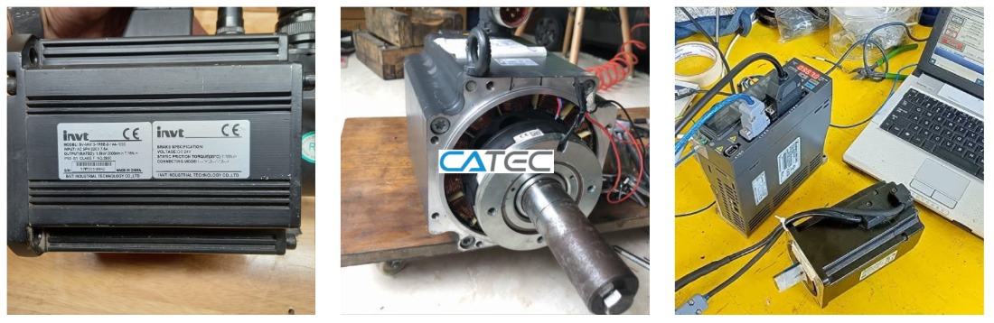 nhân viên catec đang Sửa Chữa AC Servo Hư Bộ Điều Khiển Driver 