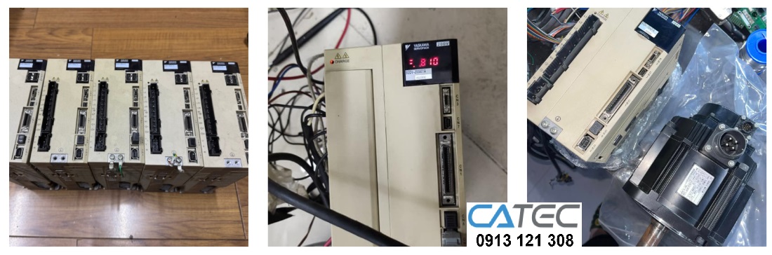 catec đang sửa servo yaskawa