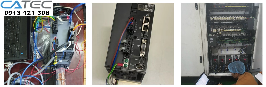 catec đang sửa servo omron